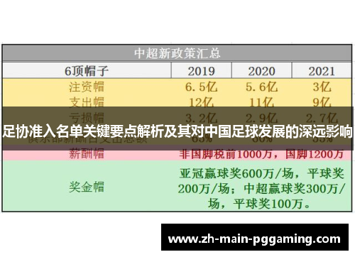 足协准入名单关键要点解析及其对中国足球发展的深远影响